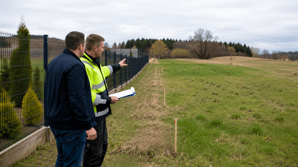 Sklypo planas ant darbo stalo prieš kadastrinių matavimų darbus