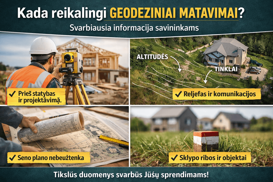 Kada reikalingi geodeziniai matavimai