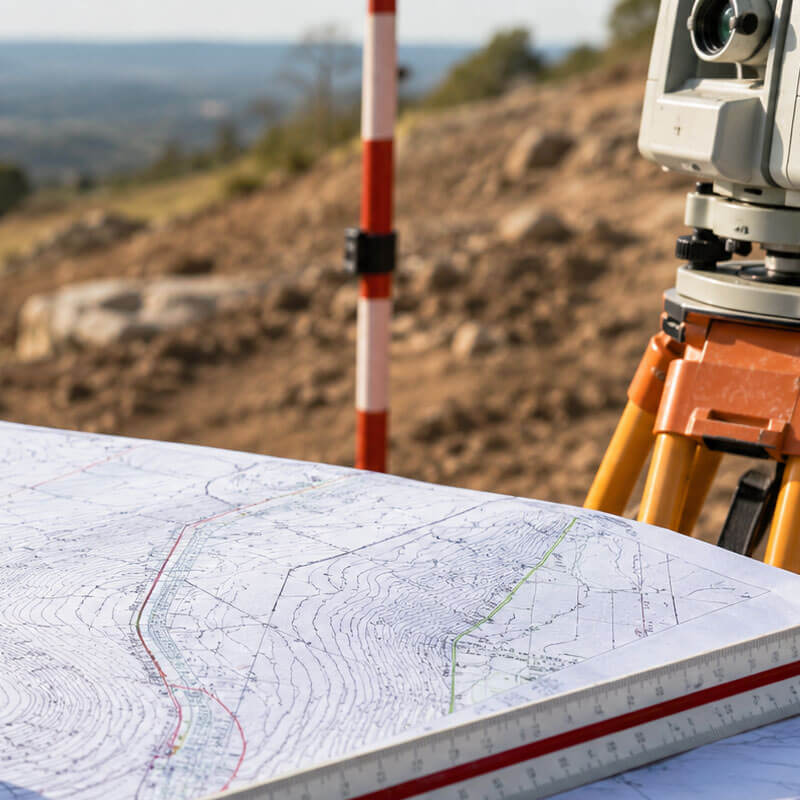 Topografiniai matavimai sklype nustatant topografinės nuotraukos kainą